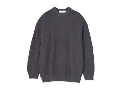 Graphpaper Suvin Loose Rib Crew Neck Knit "Grey"