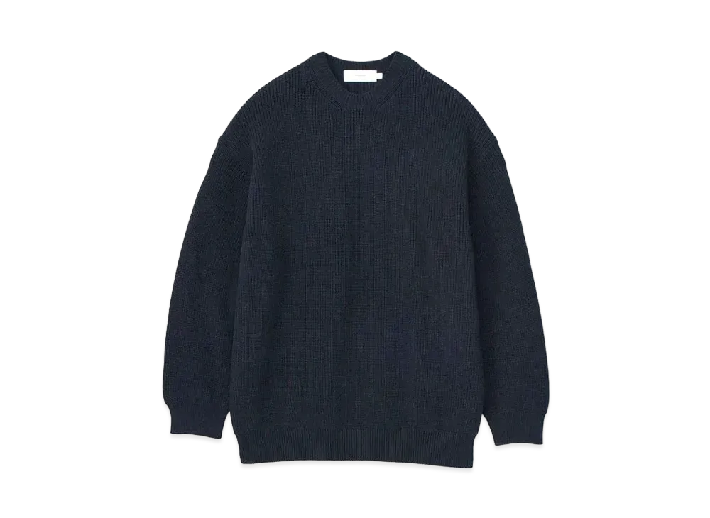 Graphpaper Suvin Loose Rib Crew Neck Knit "Black"