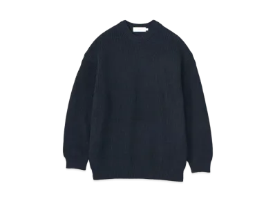 Graphpaper Suvin Loose Rib Crew Neck Knit "Black"