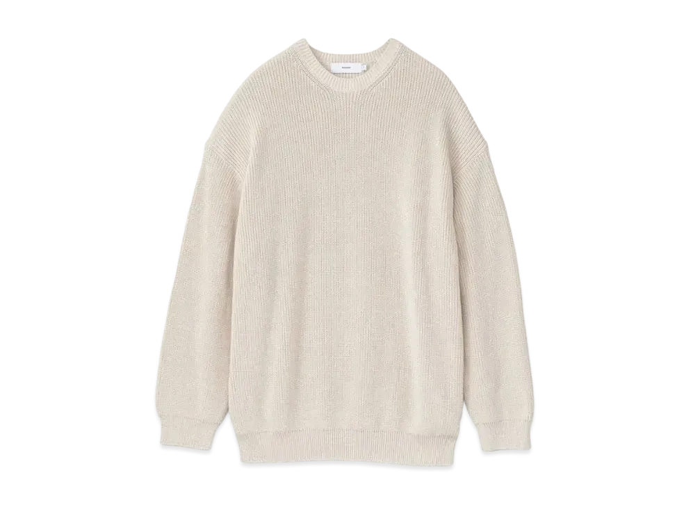 Graphpaper Suvin Loose Rib Crew Neck Knit "Ivory"