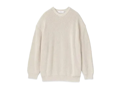 Graphpaper Suvin Loose Rib Crew Neck Knit "Ivory"
