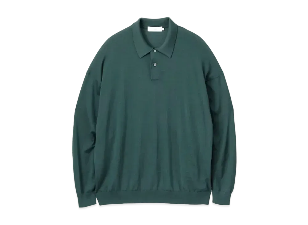 Graphpaper High Gauge Knit Oversized L/S Polo "Green"
