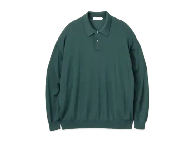 Graphpaper High Gauge Knit Oversized L/S Polo "Green"