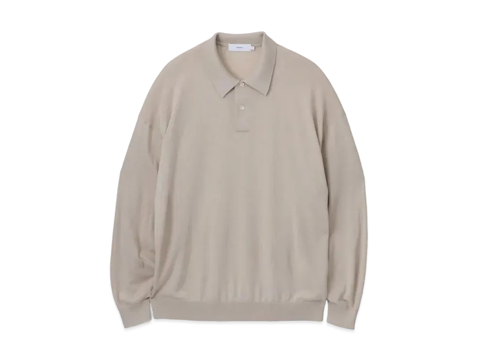 Graphpaper High Gauge Knit Oversized L/S Polo "Beigh"