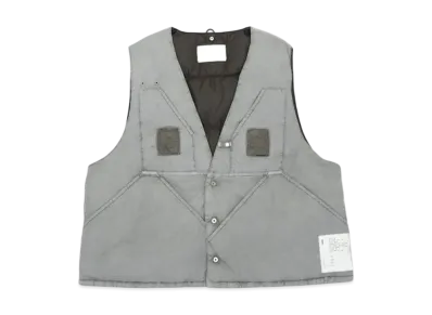 Graphpaper Hand-Dyed Fishing Down Vest "Grey"