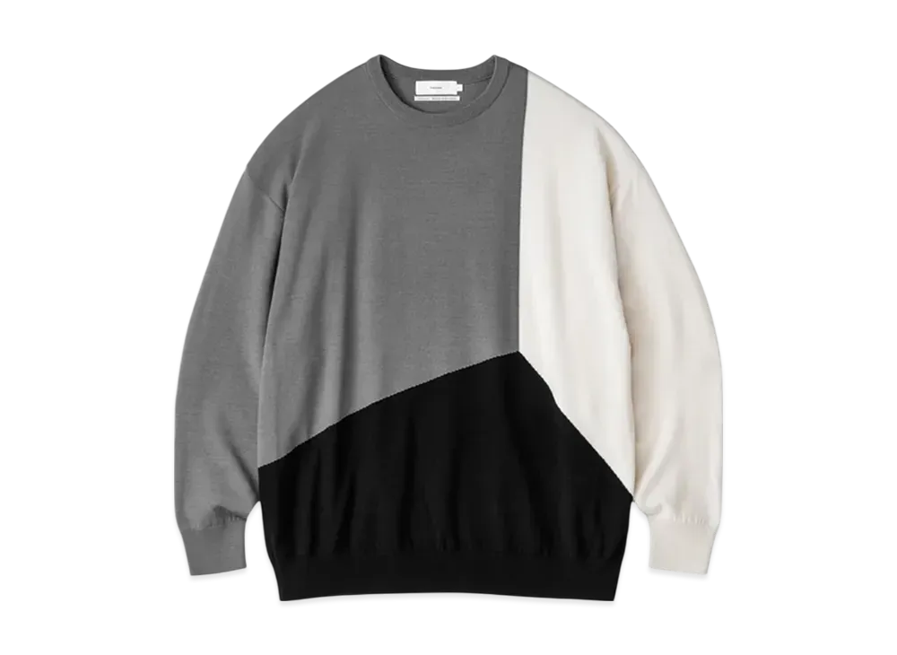 Graphpaper Fine Graphpaper Wool Intarsia Knit "Neutral"