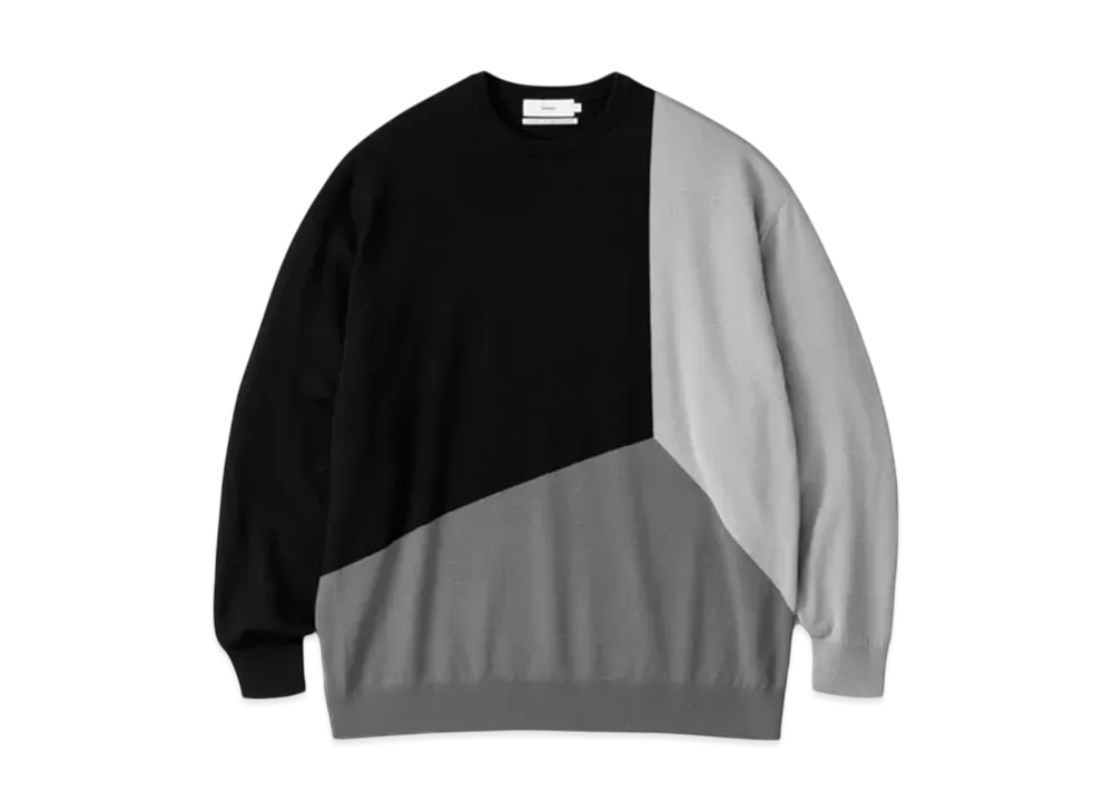 Graphpaper Fine Graphpaper Wool Intarsia Knit "Grayscale"