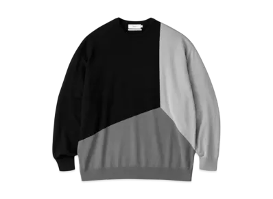 Graphpaper Fine Graphpaper Wool Intarsia Knit "Grayscale"