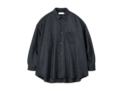 Graphpaper Wool Smooth Flannel Oversized Regular Collar Shirt "Grey"