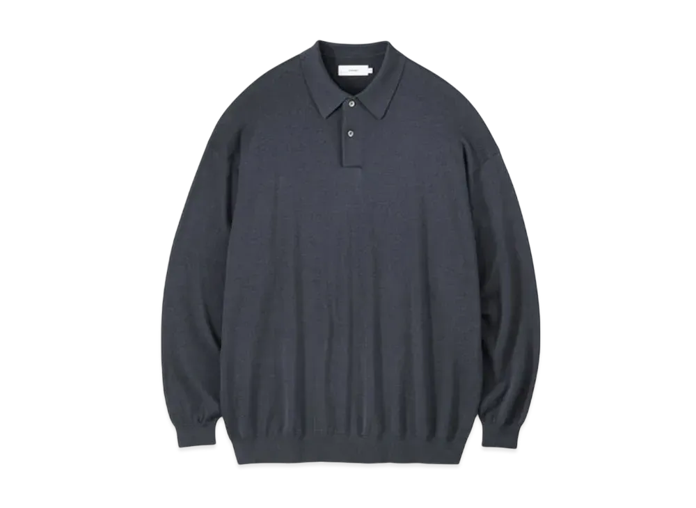 Graphpaper Suvin High Gauge Knit Oversized L/S Polo "Grey"