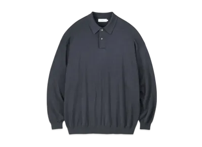 Graphpaper Suvin High Gauge Knit Oversized L/S Polo "Grey"