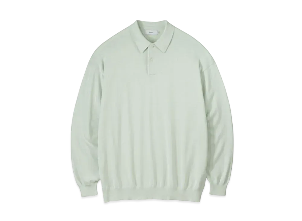 Graphpaper Suvin High Gauge Knit Oversized L/S Polo "Pale Green"