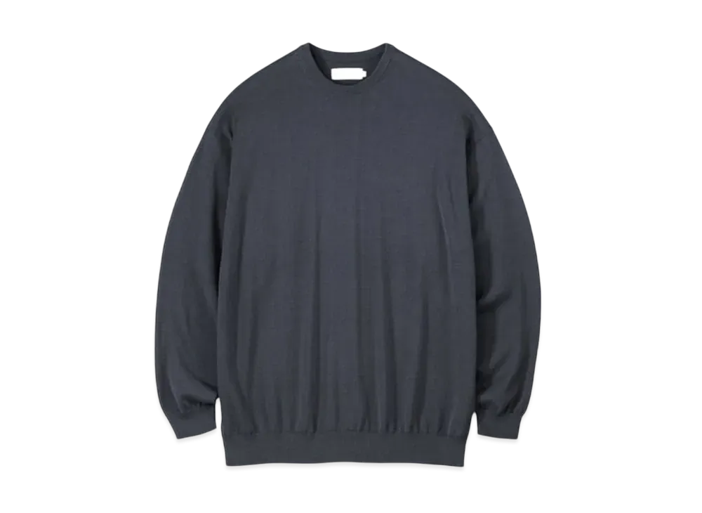 Graphpaper Suvin High Gauge L/S Crew Neck Knit "Grey"