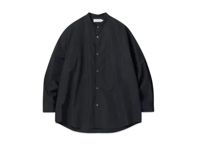 Graphpaper High Count Band Collar Round Cut Oversized Shirt "Black"