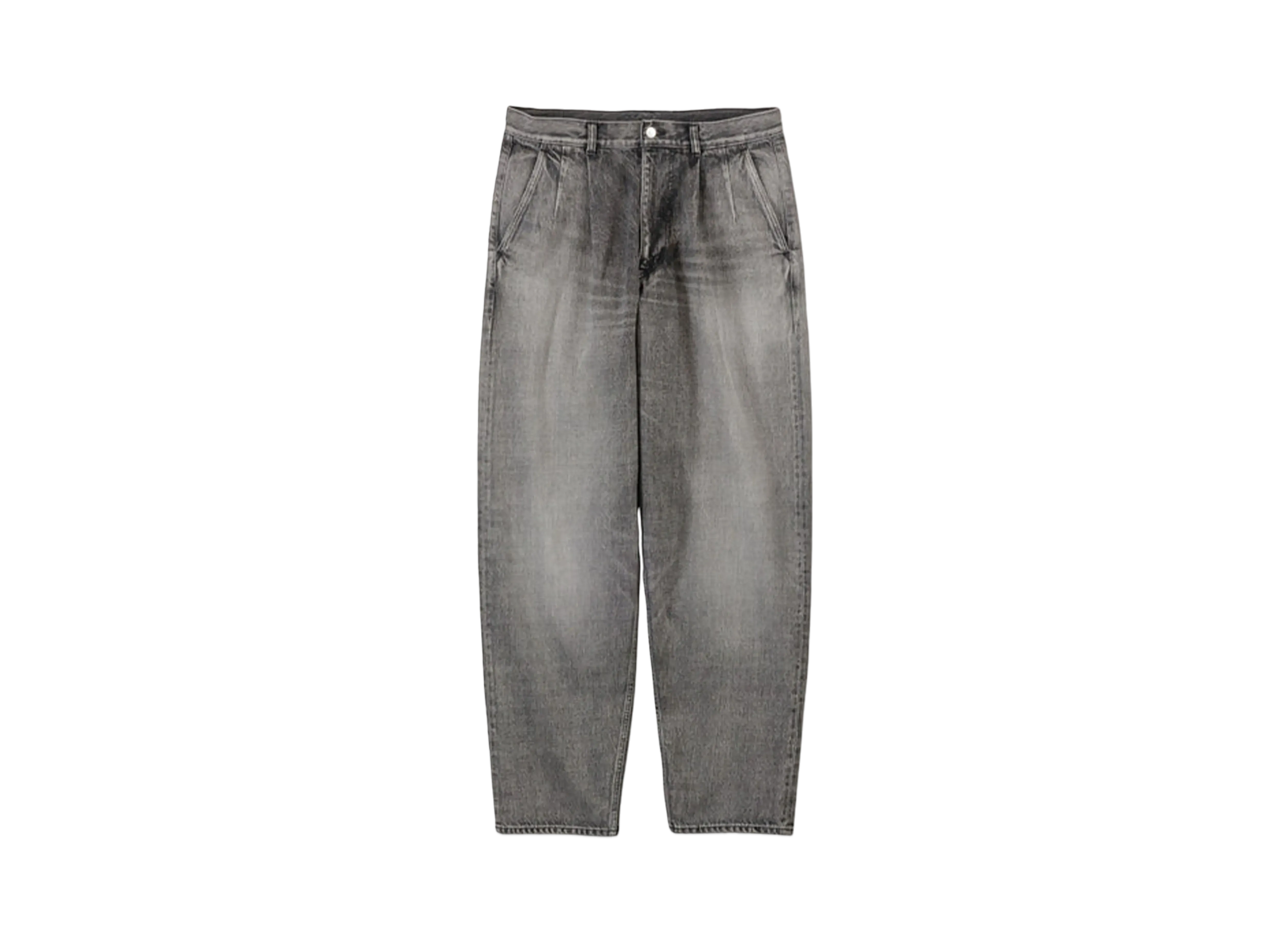 Graphpaper Selvage Denim Two Tuck Tapered Pants -Light Fade- "Black"