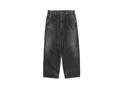 Graphpaper Selvage Denim Two Tuck Pants -Dark Fade- "Black"