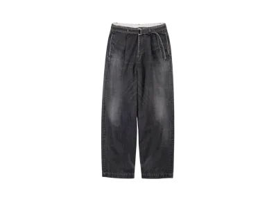 Graphpaper Selvage Denim Belted Pants -Dark Fade- "Black"