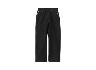 Graphpaper Selvage Denim Five Pocket Wide Straight Pants "Black Washed"