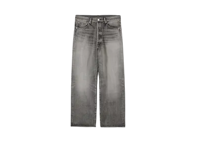 Graphpaper Selvage Denim Five Pocket Wide Straight Pants -Light Fade- "Black"