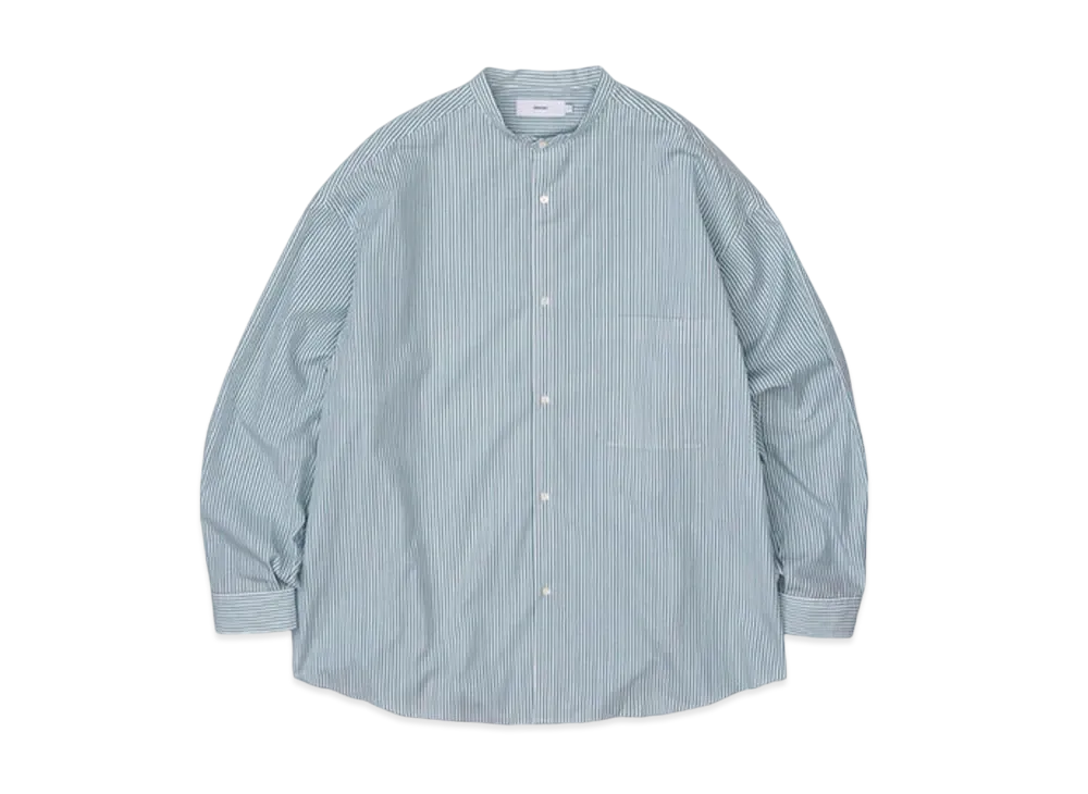 Graphpaper Broad L/S Oversized Band Collar Shirt "Yellow Stripe"