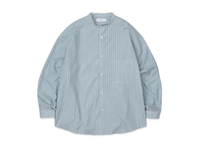 Graphpaper Broad L/S Oversized Band Collar Shirt "Yellow Stripe"