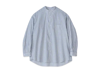 Graphpaper Broad L/S Oversized Band Collar Shirt "Yellow Stripe"