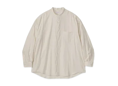 Graphpaper Cotton Cashmere L/S Oversized Band Collar Shirt "Ivory"