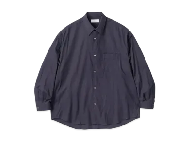 Graphpaper Cotton Cashmere L/S Oversized Regular Collar Shirt "Navy"