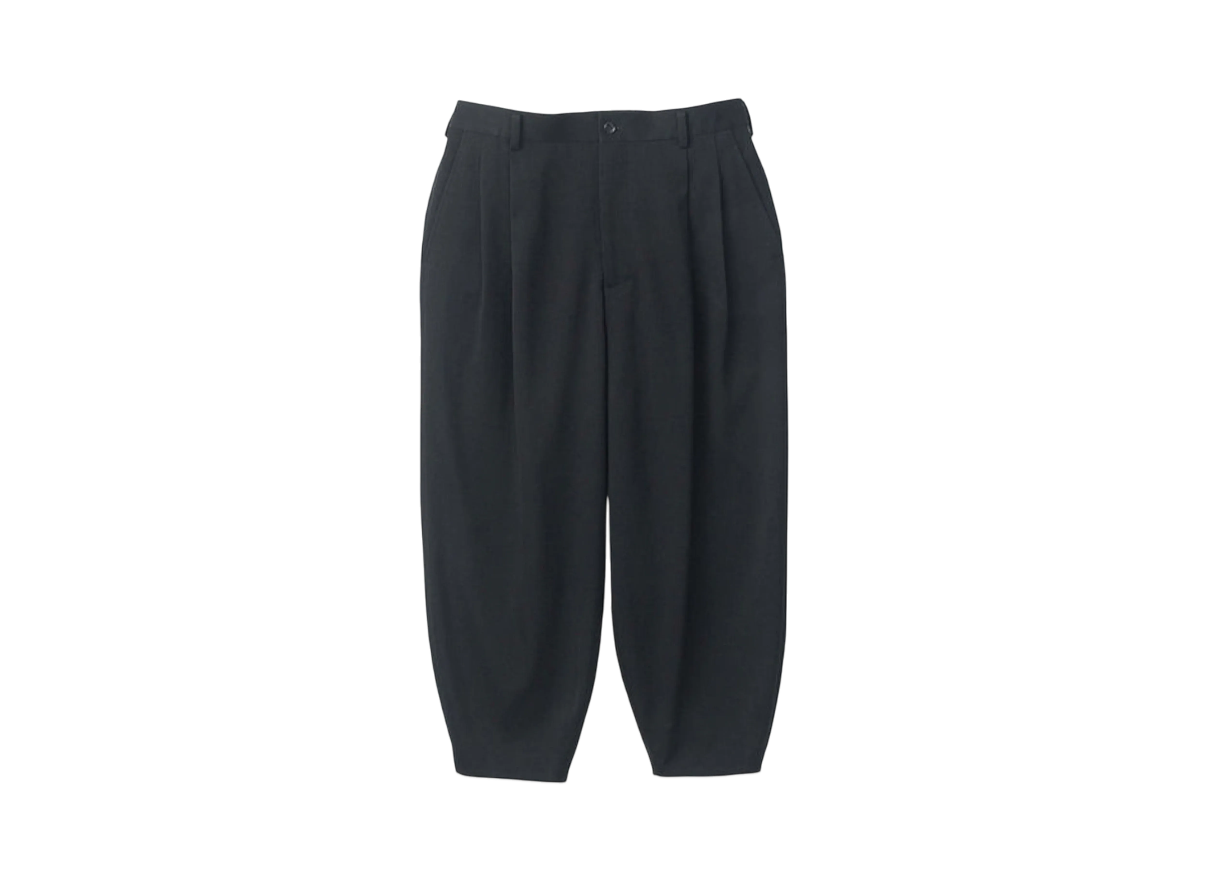 Graphpaper Wool Doeskin Tapered Trousers "Black"