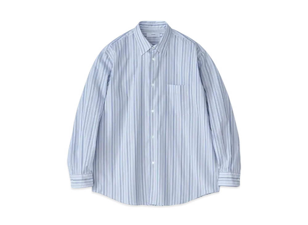 Graphpaper Broad Regular Collar Shirt "Sax Stripe"