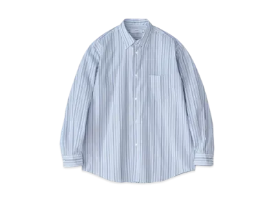 Graphpaper Broad Regular Collar Shirt "Sax Stripe"