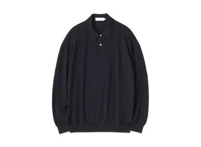 Graphpaper High Gauge Knit Oversized L/S Polo "Black"