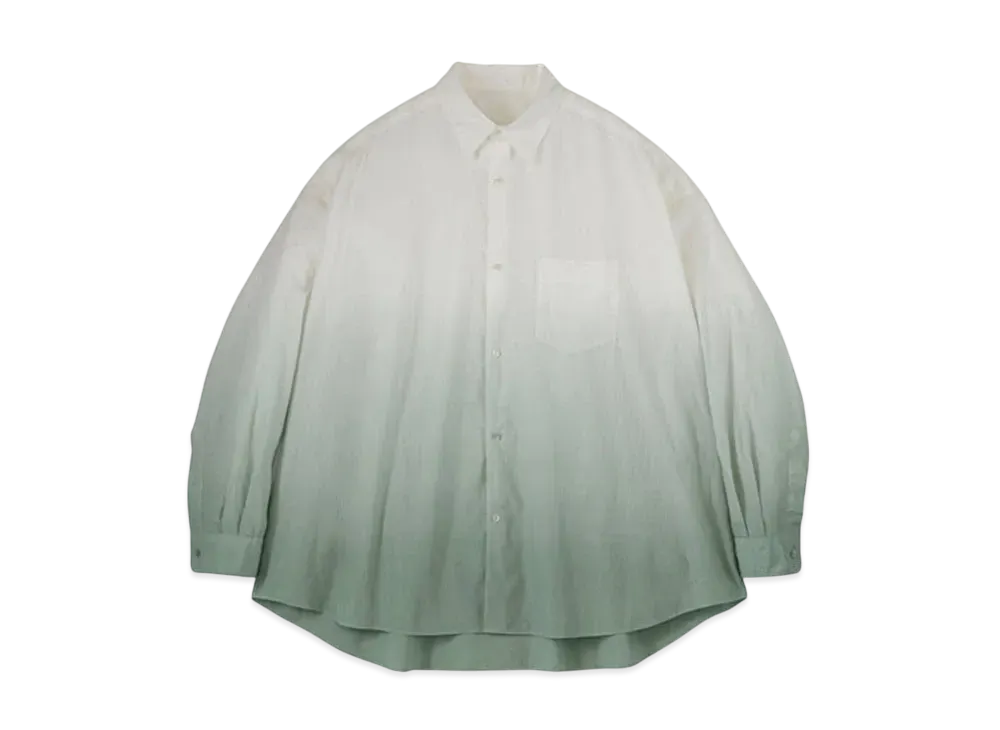 Graphpaper Broad L/S Oversized Band Collar Shirt "Pale Green"