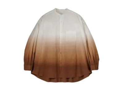 Graphpaper Broad L/S Oversized Band Collar Shirt "Brown"