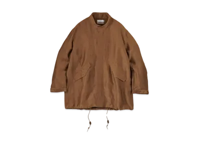 Graphpaper Back Satin Linen Cupro Short Mods Coat "Brown"