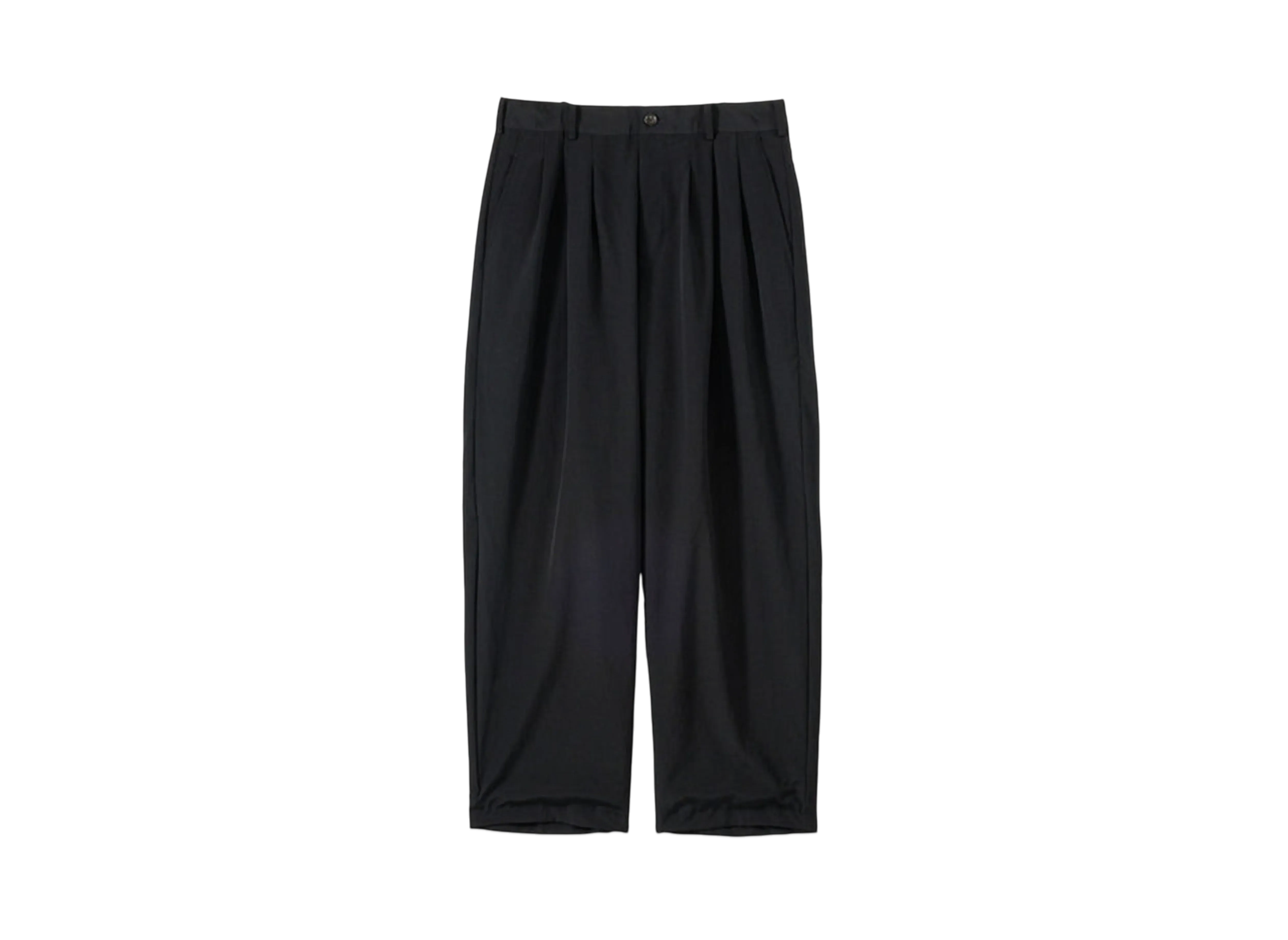 Graphpaper Boiled Wool 3 Pleat Trousers "Black"