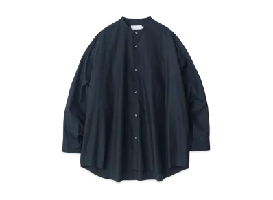 Graphpaper Broad L/S Oversized Band Collar Shirt "Navy"