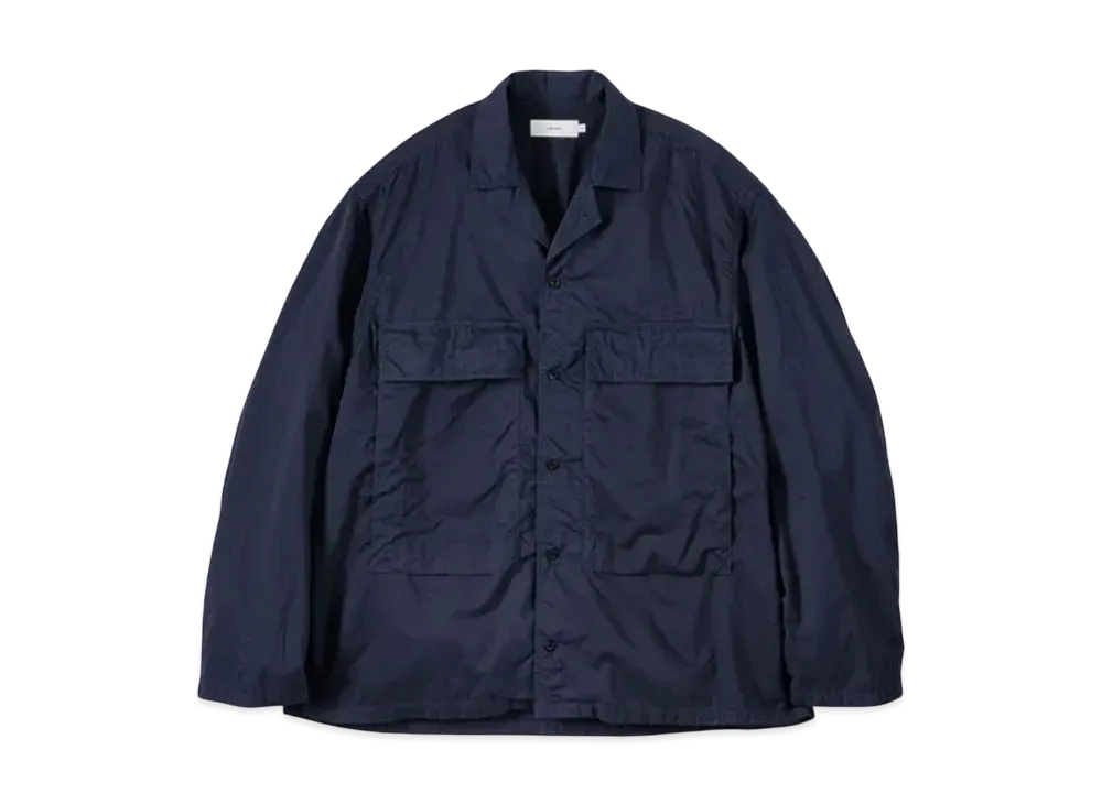 Graphpaper Garment Dyed Typewriter Fatigue Shirt "Navy"