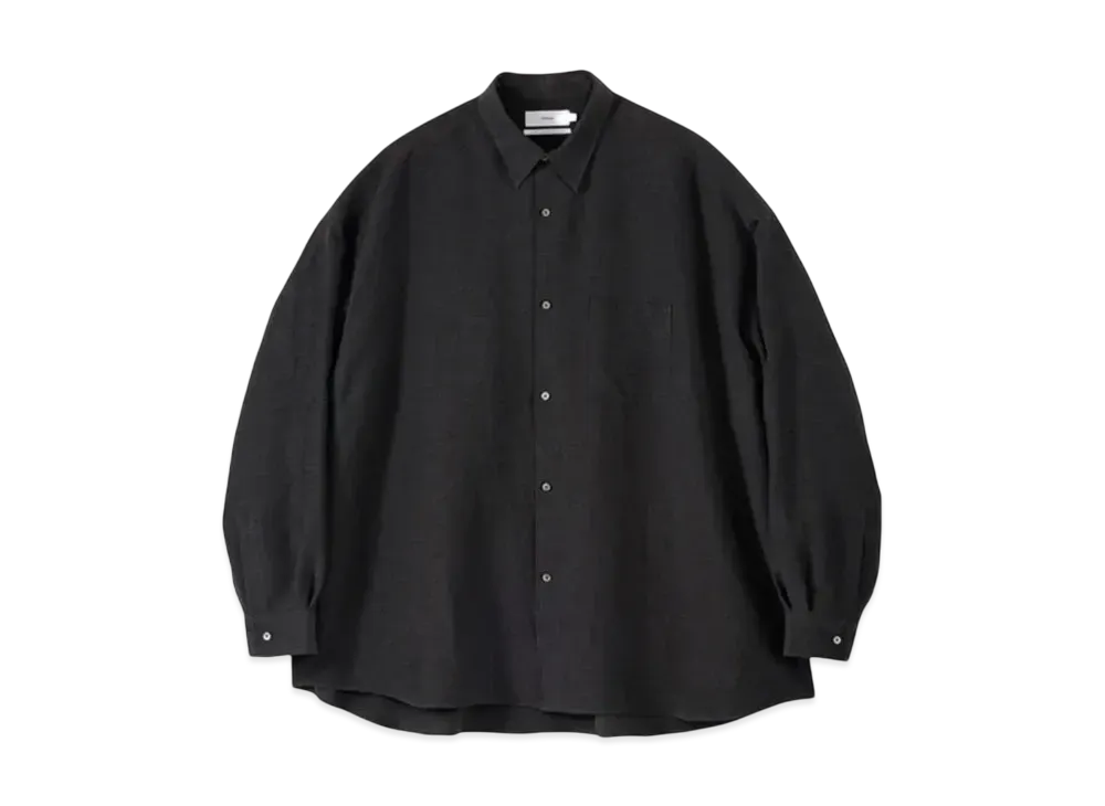 Graphpaper Linen Cupro L/S Oversized Regular Collar Shirt "Black"