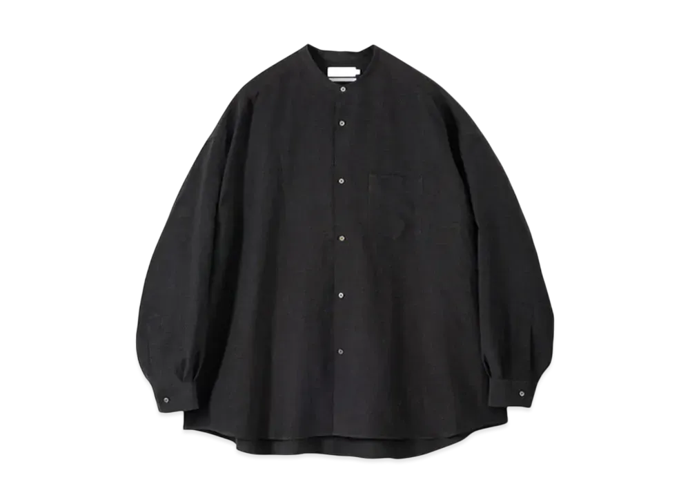 Graphpaper Linen Cupro L/S Oversized Band Collar Shirt "Black"