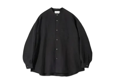 Graphpaper Linen Cupro L/S Oversized Band Collar Shirt "Black"