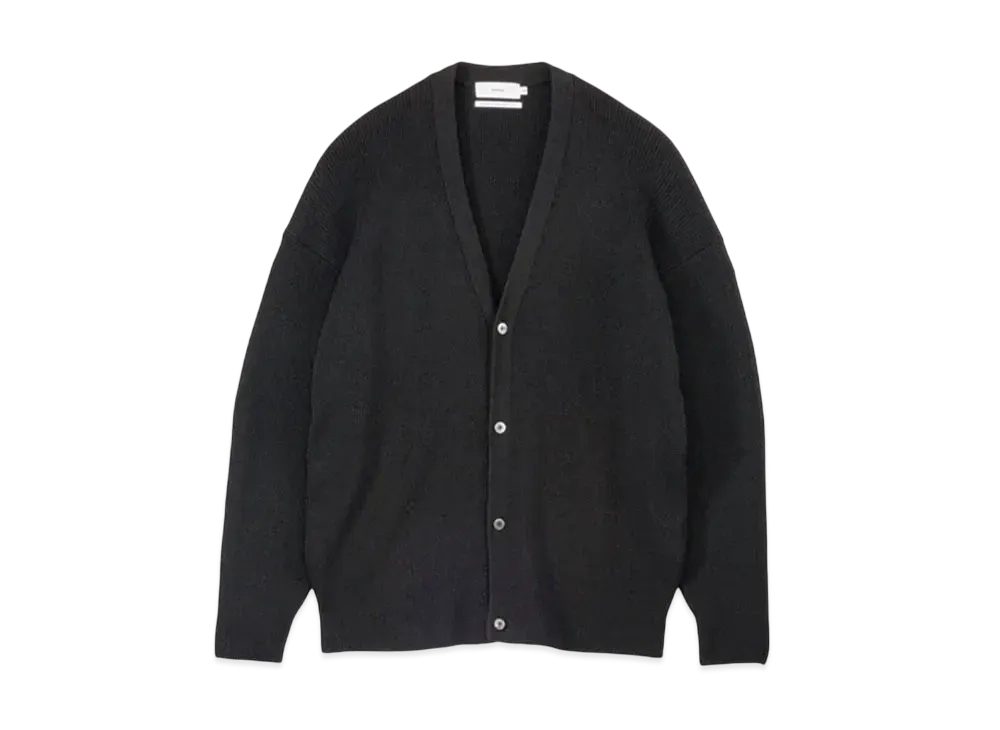 Graphpaper Linen Solotex Loose Rib Cardigan "Black"