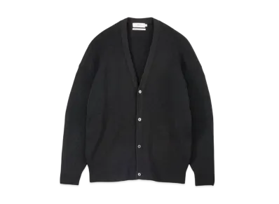 Graphpaper Linen Solotex Loose Rib Cardigan "Black"