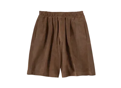 Graphpaper Goat Suede Wide Shorts "Brown"