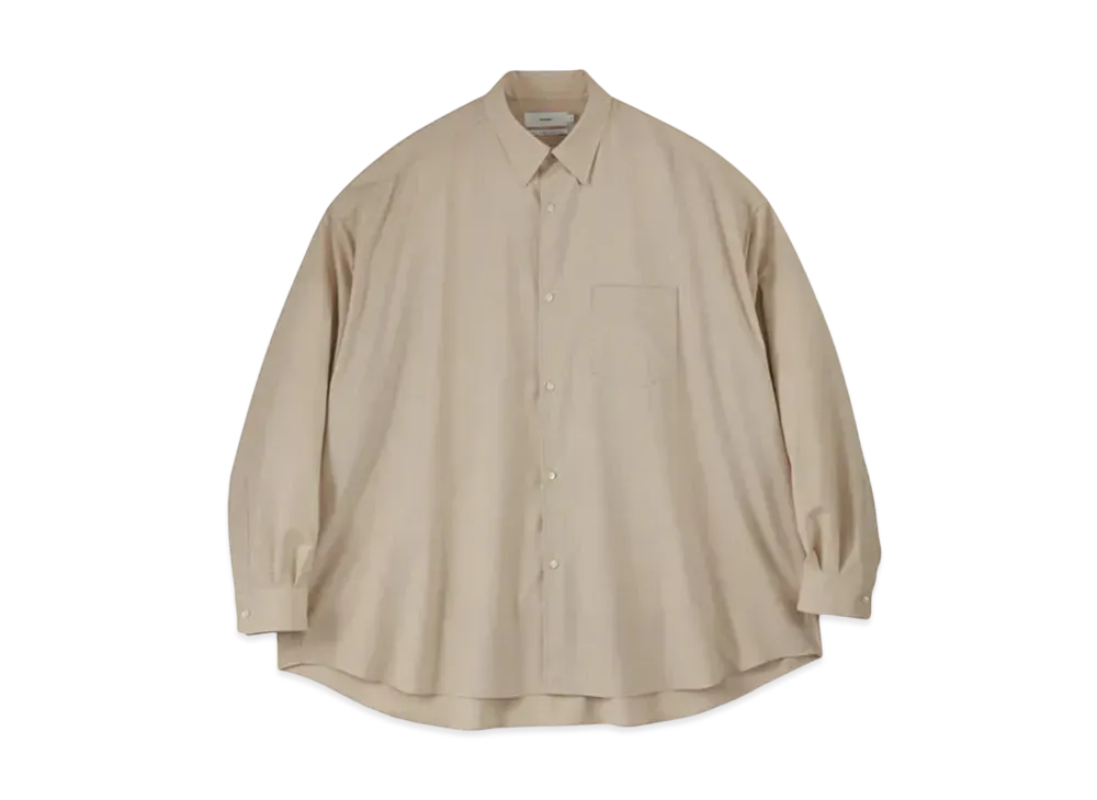 Graphpaper Extra Fine Wool L/S Oversized Regular Collar Shirt "Beige"