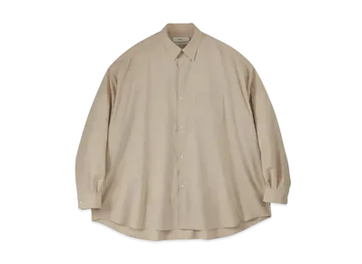 Graphpaper Extra Fine Wool L/S Oversized Regular Collar Shirt "Beige"