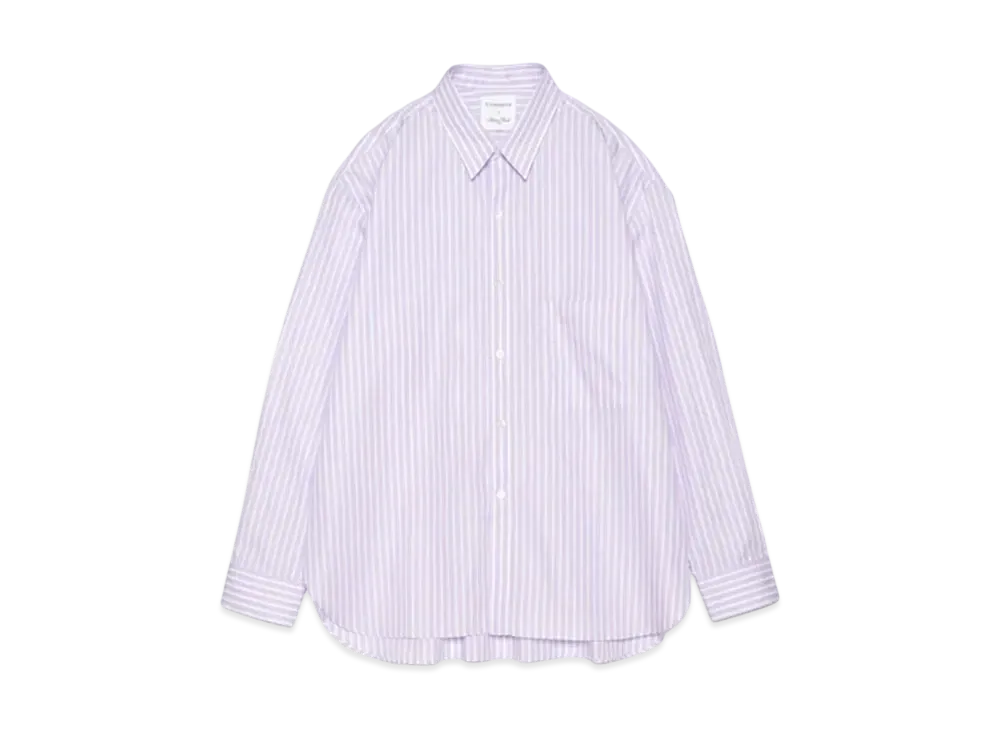Graphpaper Handmade Classic Collar Shirt "Mauve With White Str"