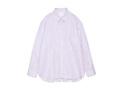 Graphpaper Handmade Classic Collar Shirt "Mauve With White Str"