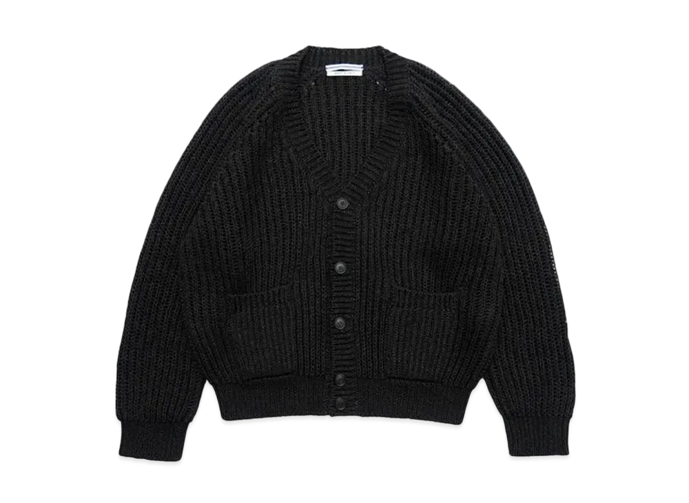 Graphpaper Washi Paper Oversized Cardigan "Black"