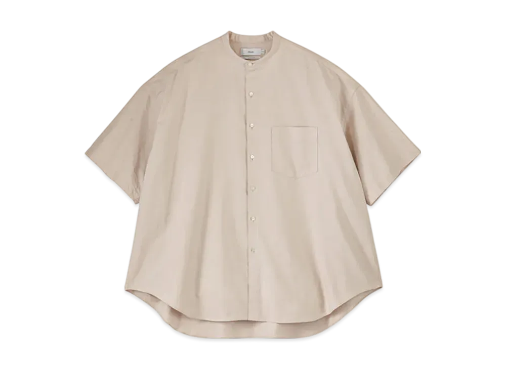 Graphpaper Oxford S/S Oversized Band Collar Shirt "Ecru"